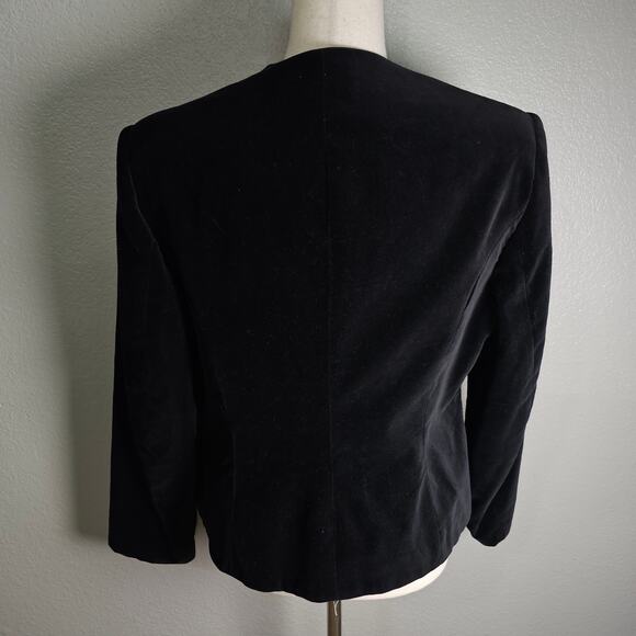 Suzanne Bristol Black Velvet Colorful Patchwork Jacket Size 14 Zip Up - Picture 4 of 11